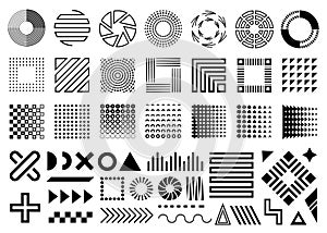 set of abstract geometric shapes, ornamental shapes,